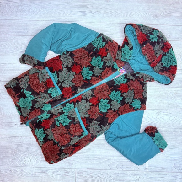Vintage Rothchilds leaf / fall floral graphic jacket / coat 10-12 kids winter